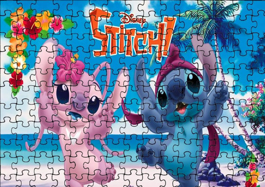 Puzzle Układanka 70 el : Lilo &Stitch + Woreczek Z Nadrukiem bez marki