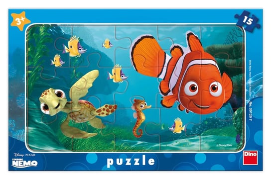 Puzzle układanka ramkowa 15 elementów Gdzie jest Nemo Disney dla dzieci 3+ Dino Toys