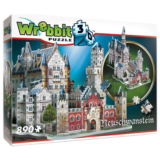 Puzzle, Wrebbit 3D, Zamek Neuschwanstein, 890 el. Wrebbit