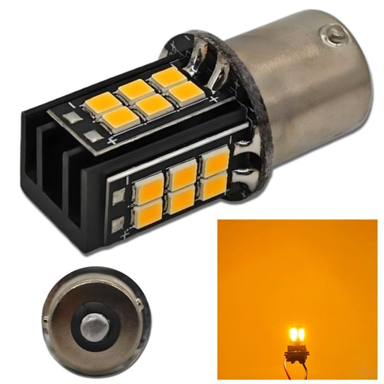 PY21W LED żarówka BAU15S 12V CANBUS pomarańczowa motoLEDy