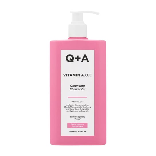 Q+a, Vitamin A.c.e Shower Oil, Odżywczy Olejek Do Mycia Ciała Z Witaminami, 250 Ml Q+A