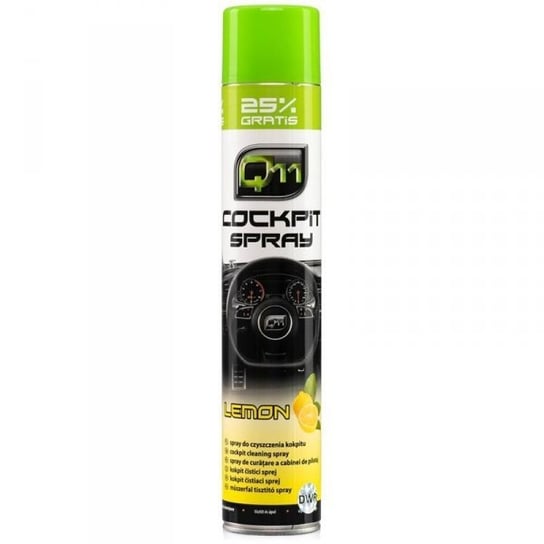 Q11 Kokpit Spray Lemon Połysk 750ml: Preparat nabłyszczający do plastików Q11