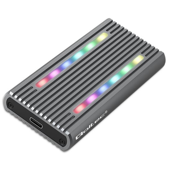 Qoltec Obudowa | kieszeń na dysk M.2 SSD | SATA | NVMe | RGB LED | USB-C | 4TB Qoltec