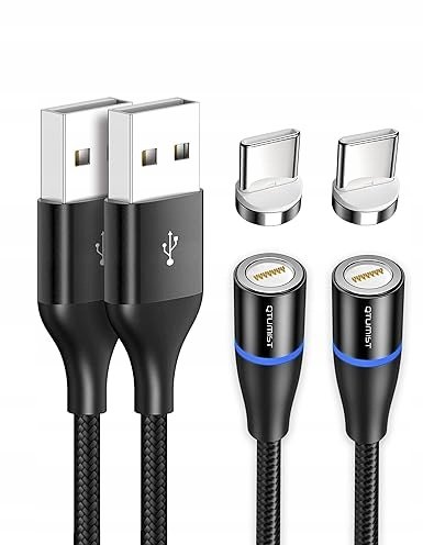 QTUMIST 2 szt Kabel USB - USB typ C 2 m z magnetyczną końcówką Inna marka