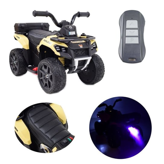 Quad na akumulator explorer - pilot, imitacja wydechu, miękkie koła, skóra/gts1155 Inna marka