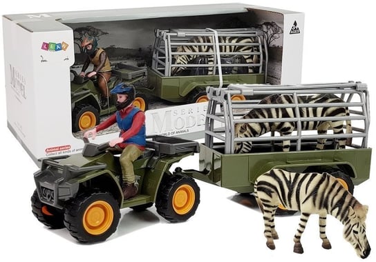 Quad z Przyczepką Transporter Figurki Zebra Lean Toys