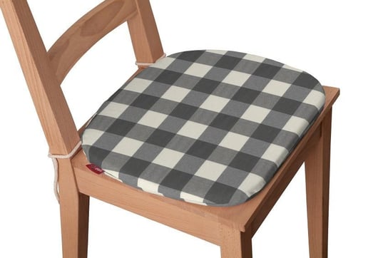 Quadro Siedzisko Bartek na krzesło, szaro biała krata, 40x37x2,5 cm Dekoria