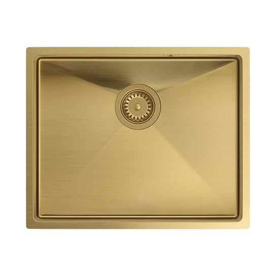 QUADRON ANTHONY SteelQ zlewozmywak PVD złoty z syfonem 1-komorowy b/o wersja wpuszczana + szablon + zaczepy Inna marka
