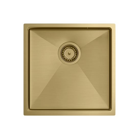 QUADRON PAUL SteelQ zlewozmywak PVD złoty z syfonem 1-komorowy b/o wersja podwieszana Quadron
