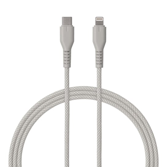 QUALO kabel nylonowy USB-C - Lightning 1,5m 2,4A szary QKN-CL-18 Qualo