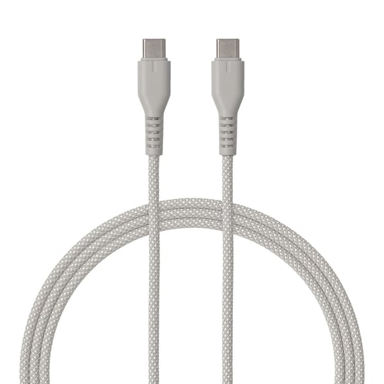 QUALO kabel nylonowy USB-C - USB-C 1,5m 3A szary QKN-CC-18 Qualo
