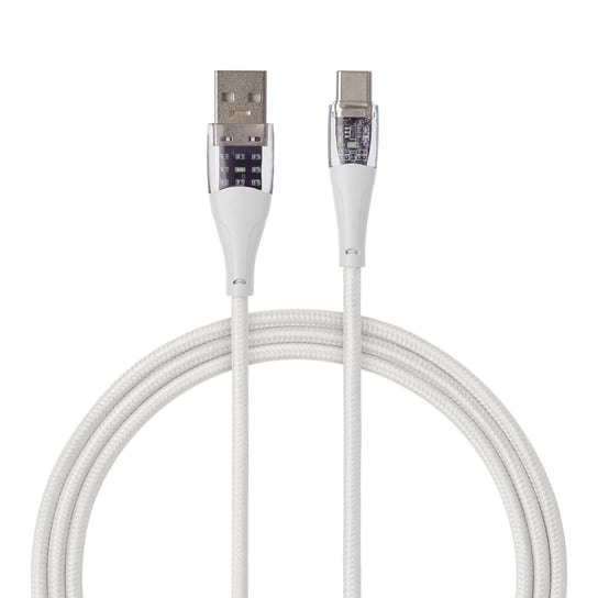 QUALO Transparent kabel nylonowy USB-A - USB-C 1,5m 3A biały QTCN-AC-00 Qualo