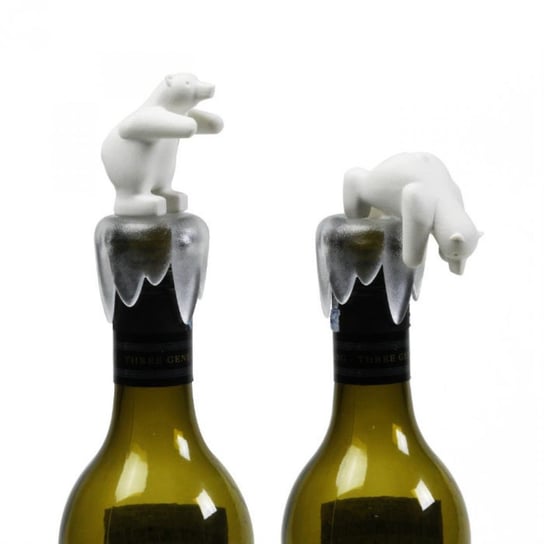 Qualy Korek do wina w kształcie niedźwiedzia polarnego, biały, 4,2x9,2 cm Qualy