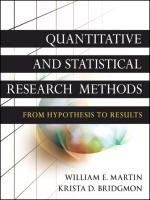 Quantitative and Statistical Research Methods Martin William E.