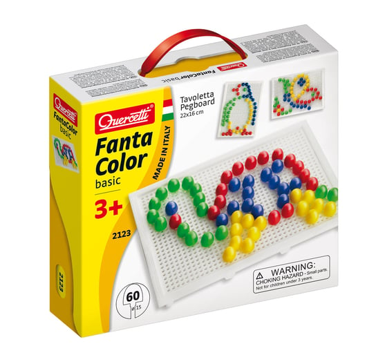 Quercetti, Fanta Color Basic Żółwik, Mozaika mała, zabawka kreatywna, 60 elementów Quercetti