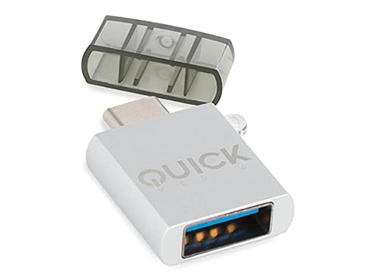 Quick Media — Adapter OTG/USB typu C 3.1 na USB 3.0 — Wykończenie aluminiowe (QMACUSB) — Idealny do MacBooka i smartfona z portem typu C. Zippo