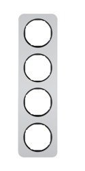 R.1 Ramka 4-krotna, aluminium/czarny Berker Berker