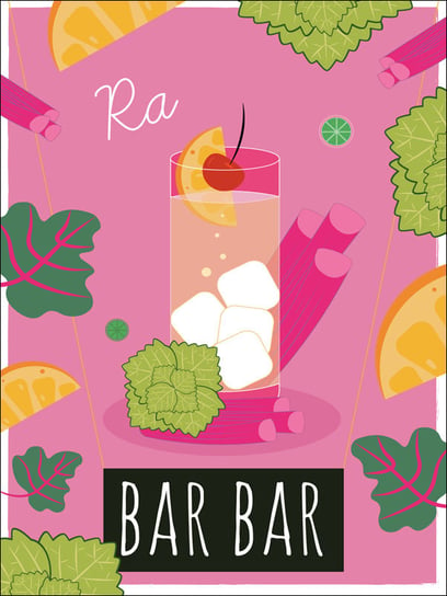 RaBarBar różowy - plakat 50x70 cm / AAALOE Inna marka