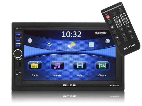 Radio BLOW AVH-9880, 2-din, 7", BT GPS USB MP3, pilot Blow