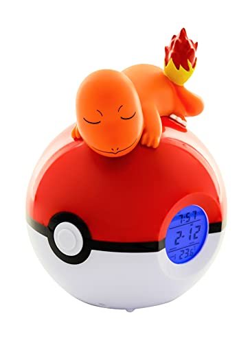 Radio Despertador Luminoso Pokemon: Charmander sobre Pokeball 16cm TEKNOFUN
