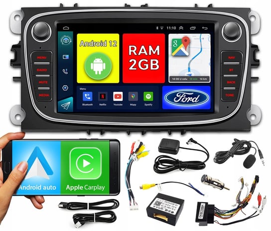 Radio samochodowe 7' Android CANBUS do Ford Galaxy Kuga S-MAX Focus 2/32GB | NCS VRT20-9614B czarny NCS
