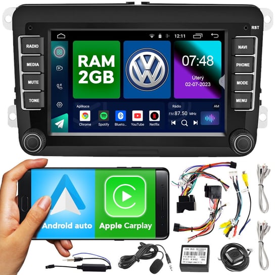 Radio samochodowe 7" nawigacja Android 2GB RAM 2 DIN VW SEAT SKODA | NCS RS-404Q NCS