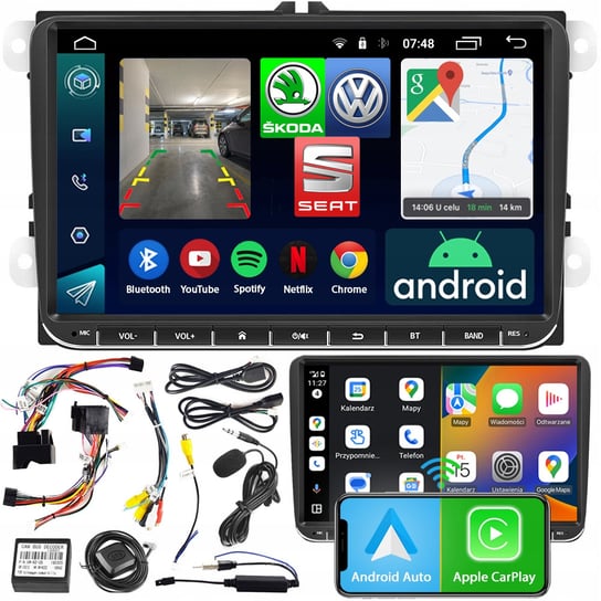 Radio samochodowe nawigacja RS-405 Android VOLKSWAGEN SEAT SKODA 2DIN BLUETOOTH NCS
