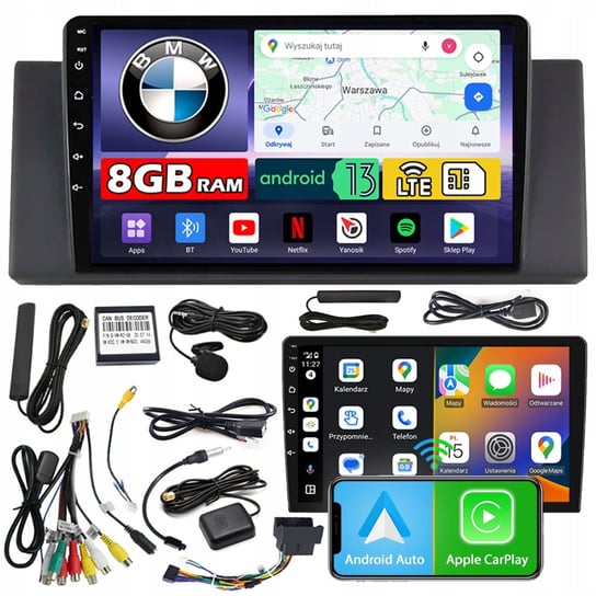 Radio samochodowe ncs zq9 bmw x5 e53 2000-2005 android nawigacja 8gb lte NCS