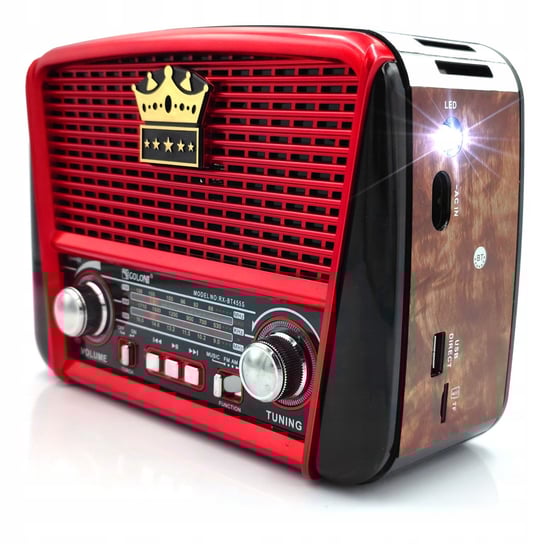 Radio solarne bluetooth USB MP3 latarkę czerwono-brązowy GOLON RX-BT455S СB Golon