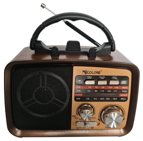 Radio Vintage Prl Fm Akumulatorowe Z Bluetooth Usb Icf-F21  Kol.3 Brązowy Dolny Bezmarkowe