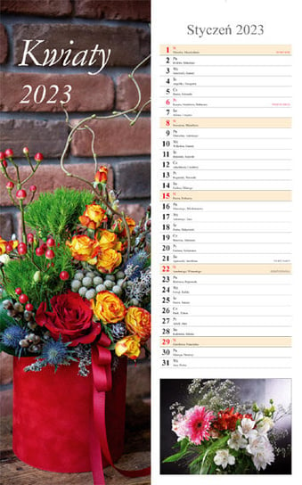 Radwan, Kalendarz 2023, paskowy, Kwiaty Radwan