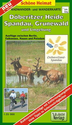 Radwander- und Wanderkarte Döberitzer Heide, Grunewald und Umgebung 1 : 35 000 Barthel, Barthel Andreas Verlag