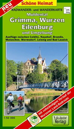Radwander- und Wanderkarte Muldental, Grimma, Wurzen, Eilenburg und Umgebung 1 : 50 000 Barthel, Barthel Andreas Verlag
