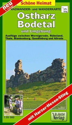 Radwander- und Wanderkarte Ostharz, Bodetal und Umgebung 1 : 35 000 Barthel, Barthel Andreas Verlag