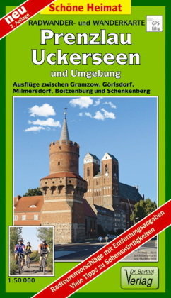 Radwander- und Wanderkarte Prenzlau, Uckerseen und Umgebung 1:50 000 Barthel, Barthel Andreas Verlag