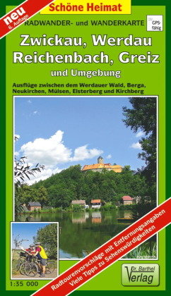 Radwander- und Wanderkarte Wälder um Zwickau, Werdau und Greiz und Umgebung 1 : 35 000 Barthel, Barthel Andreas Verlag