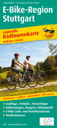 Radwanderkarte Leporello E-Bike-Region Stuttgart 1 : 50 000 Publicpress, Publicpress Publikationsgesellschaft Mbh
