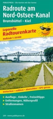 Radwanderkarte Radroute Nord-Ostsee-Kanal 1 : 50 000 Publicpress, Publicpress Publikationsgesellschaft Mbh