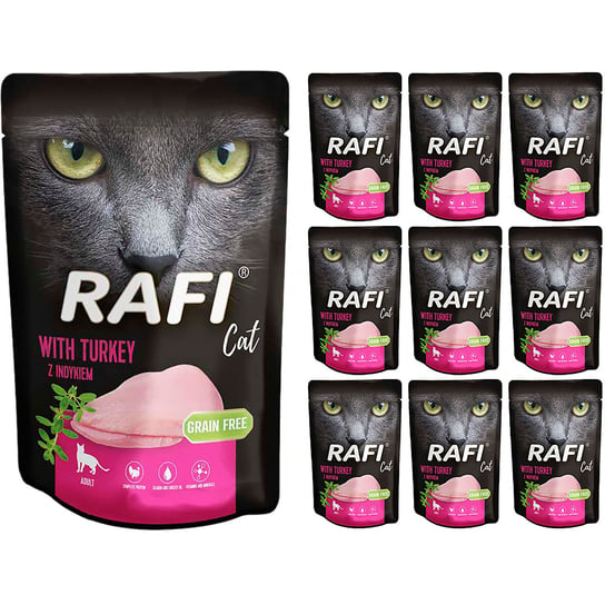 Rafi CAT Mokra karma dla kota pasztet z indykiem 10X100g Rafi