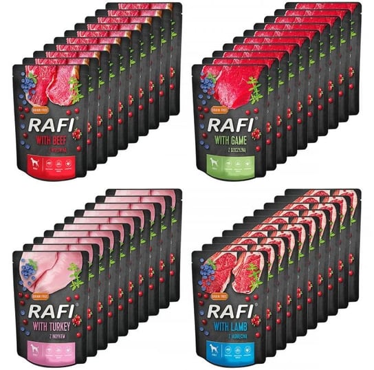 RAFI MIX smaków w saszetkach dla psa 40 x 300 g Rafi