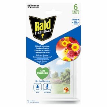 Raid® Essentials Pułapka Na Muchy, Naklejka Na Okno W Kształcie Bukietu Kwiatów 6 Szt. Inna marka