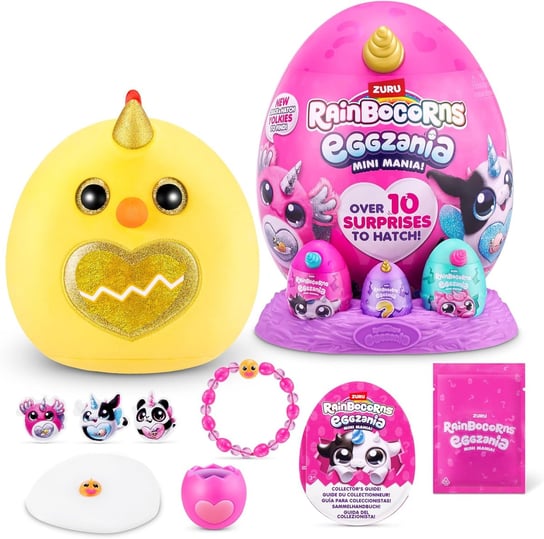 RAINBOCORNS EGGZANIA MINI MANIA Kurczątko Jajko z pluszowym jednorożcem + 3 mini jajeczka + żółtko Rainbocorns