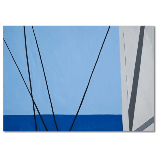Ralston Crawford , Bora Bora, duży niebieski plakat minimalistyczny 100x70 DEKORAMA