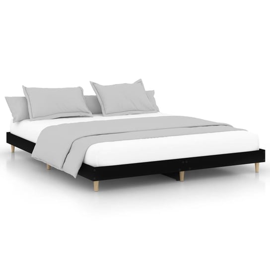 Ram łóżka drewnopochodne, czarne, 203x163x20 cm Inna marka