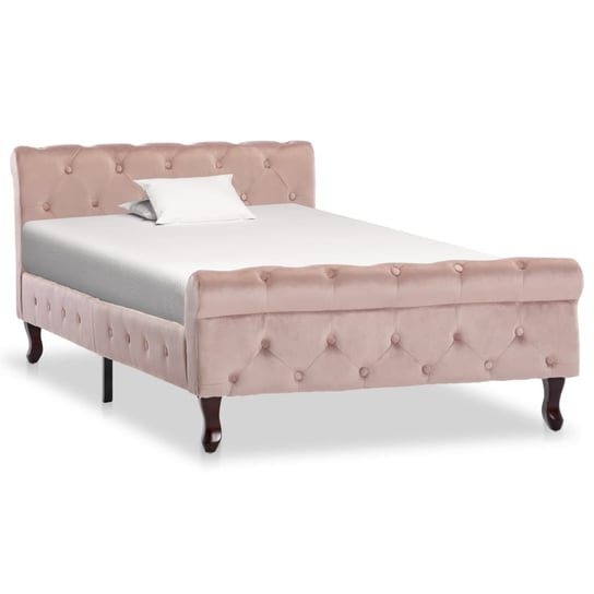 Rama łóżka aksamitna różowa 100x200 cm, 226x106,5x Zakito Europe