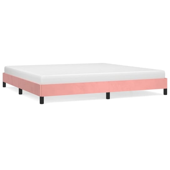 Rama łóżka aksamitowa różowa, 203x203x25 cm Inna marka