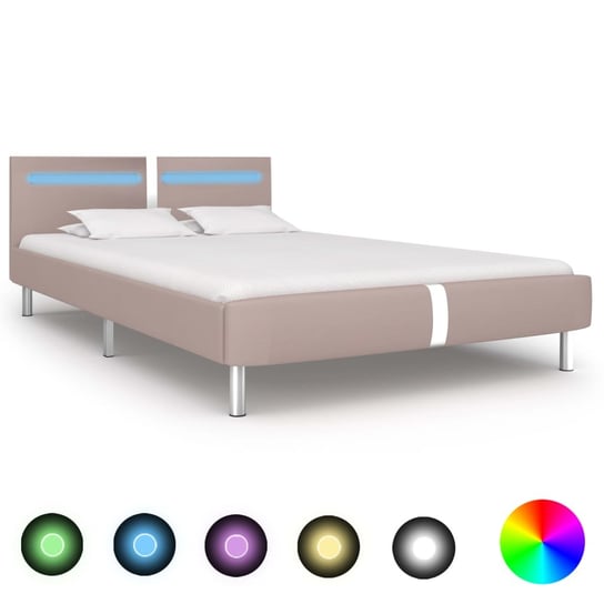 Rama łóżka beżowa, LED, bez materaca, 120x200 vidaXL