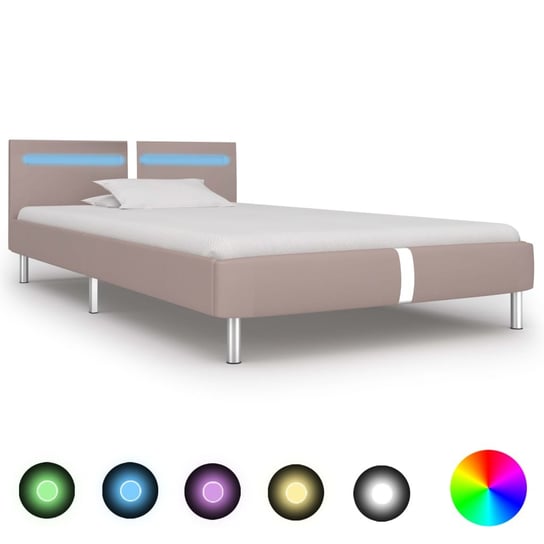 Rama łóżka beżowa, LED, bez materaca, 90x200 vidaXL
