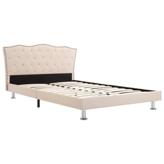 Rama łóżka beżowa, tapicerowana, bez materaca, 120x200 vidaXL