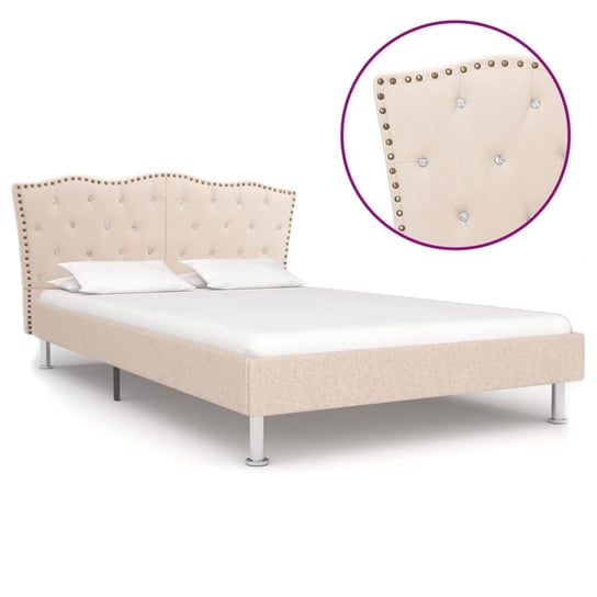 Rama łóżka beżowa, tapicerowana, bez materaca, 140x200 vidaXL